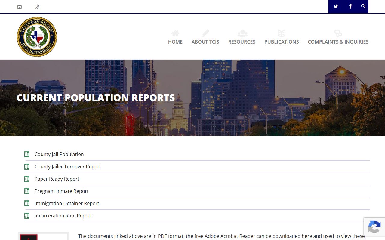 Burleson County inmate population TCJS report page